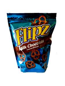 8 pieces (1 oz) Flipz Milk Chocolate Covered Pretzels