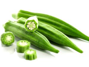 8 Pods (3" Long) Okra (with Salt, Drained, Cooked, Boiled)