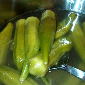 8 Pods Okra, Boiled, No Salt