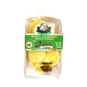 8 ravioli (140 g) Spinach & Egg Striped Cheese Ravioli