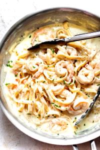 8 Shrimps Alfredo Shrimp And Sauce