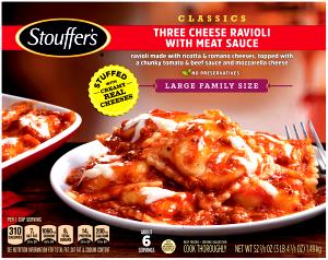 8.81 Oz Three Cheese Ravioli With Meat Sauce