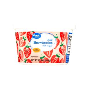 9 1/2 Cups Frozen Fruit, Sliced Strawberries İn Sugar Tub