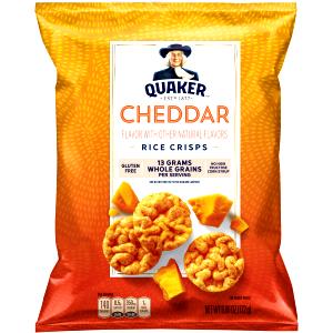 9 crisps Cheddar Flavored Crispy Rice Snacks