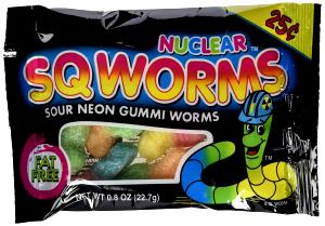 9 pieces (42 g) Sour Gummi Worms