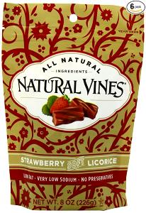 9 pieces Natural Vines Strawberry Licorice