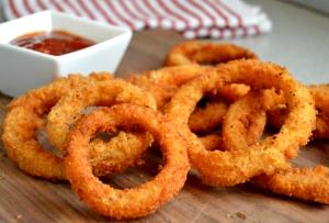 1 10 Large Rings Serving (3 - 4 Dia) Baked or Fried Batter Dipped Onion Rings (from Fresh)