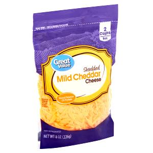 1/3 cup (28 g) Shredded Mild Cheddar Cheese