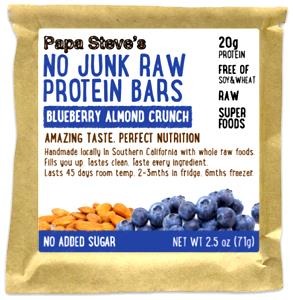 1 bar (2.5 oz) No Junk Raw Protein Bars - Blueberry Almond Crunch