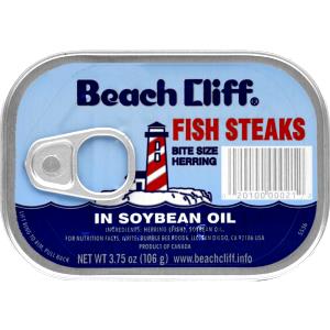1 can, drained (94 g) Fish Steaks in Soybean Oil
