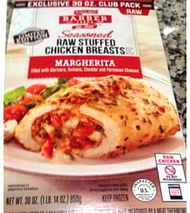 1 chicken breast (140 g) Raw Stuffed Chicken Breasts Margherita