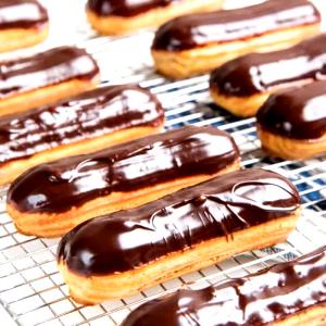 1 Cream Puff (3-1/2 X 2) Chocolate Glazed Eclairs (Custard Filled)