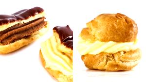 1 Cream Puff (3-1/2 X 2) Custard or Cream Filled Eclair (Iced)