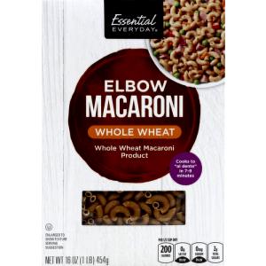 1 Cup Macaroni, Whole Wheat, Dry