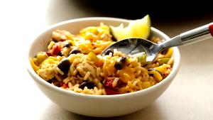 1 Cup Rice with Beans and Chicken