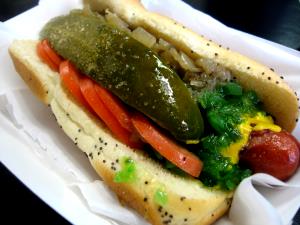 1 dog Chicago Style Hot Dog