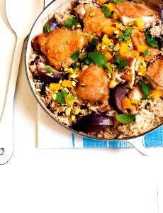 1 entree Moroccan Chicken