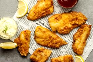 1 Fillet (6-1/4 X 4 X 3/8) Fried Battered Pike