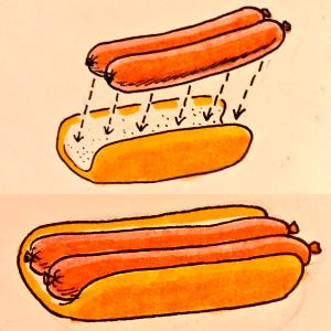 1 hot dog and bun Hot Dog