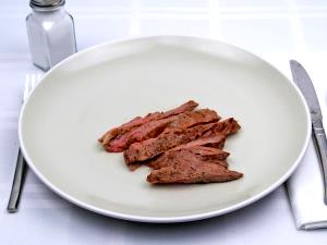 1 Lb Beef Chuck (Shoulder Clod, Top Blade Steak, Lean Only, Trimmed to 0 Fat, Select Grade, Cooked, Grilled)
