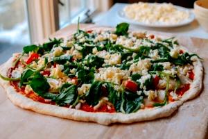 1 Medium (13 Dia) Pizza with Beans and Vegetables