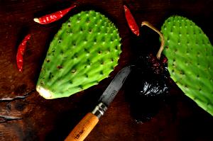 1 Oz, Raw, Peeled (yield After Cooking) Cooked Cactus (Fat Added in Cooking)