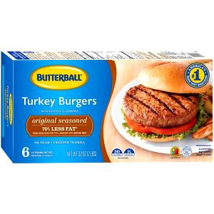 1 patty (6 oz) Frozen Turkey Burgers
