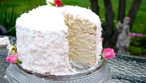 1 Piece (1/12 9 Dia) White Cake (with Coconut Frosting)