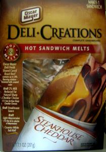 1 Pk Hot Sandwich Melts, Deli Creations Steakhouse Cheddar