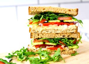1 serving (14 oz) Mediterranean Veggie Sandwich on Tomato Basil Bread