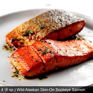1 serving (170 g) Wild Alaskan Skin-on Sockeye Salmon