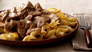 1 Serving Slow Simmered Beef Stroganoff & Sour Cream Sauce