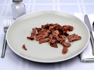 100 G Lamb Leg (Shank Half, Trimmed to 1/4 Fat, Choice Grade, Cooked, Roasted)