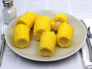 100 G White Sweet Corn (Kernels Cut Off Cob, with Salt, Drained, Cooked, Boiled)