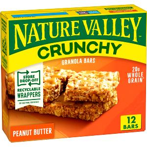 2 Bars Granola Bar, Crunchy, Peanut Butter