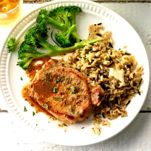 3 Oz Pork Chops (Sirloin, Boneless, Cooked, Braised)