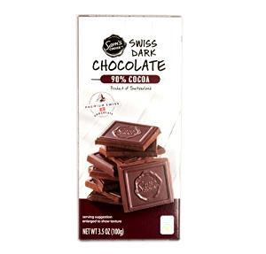 3 squares (30 g) Swiss Dark Chocolate 90% Cocoa