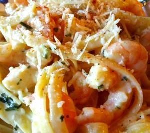 6 oz (168 g) Tilapia Fillets with Shrimp Alfredo Sauce